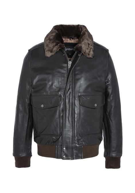 Schott NYC Giubbotto Pilota A-2 Vintage in Pelle di Vitello Marrone Uomo SCHOTT N.Y.C | Giubbotti | LC5331XBROWN